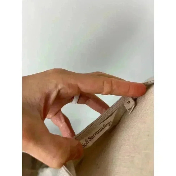 Soft Surroundings Tiered Linen Blend Maxi Dress Size 10 Sleeveless Beige Long - Picture 8 of 12